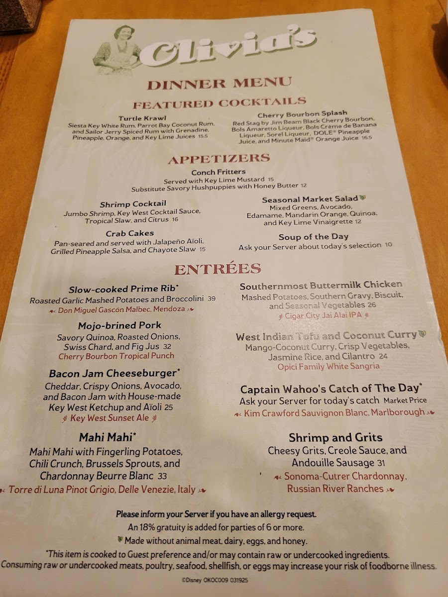 Olivia's Cafe Menu - Image 2